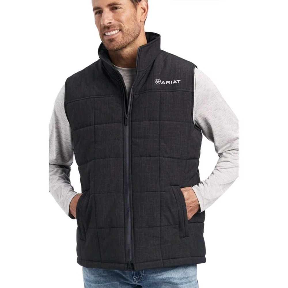 New Ariat Men L‎ Crius Phantom Insulated Vest Western Ranch Rodeo Cowboy Gray